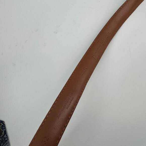Johnston & Murphy Suede Brown Leather Mens Belt size 32 - Picture 3 of 4